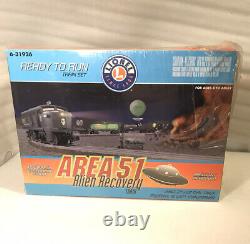 2002 Unopened Lionel Area 51 Train Set 6-31926 Ready To Run O Alien Recovery Car