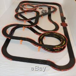 61.25' AFX Tomy Giant Raceway Race Track Complete Indy Slot Car Set, Ready To Run