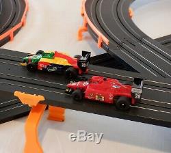 61.25' AFX Tomy Giant Raceway Race Track Complete Indy Slot Car Set, Ready To Run