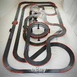 71' AFX Tomy Turbo LIGHTED Giant Raceway Track Slot Car Set, 100% Ready To Run