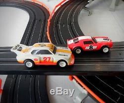 71' AFX Tomy Turbo LIGHTED Giant Raceway Track Slot Car Set, 100% Ready To Run