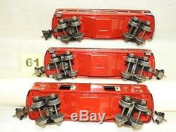 Clean Set Of Lionel O Scale Pre-war Tinplate Lighted Passenger Cars Ready To Run
