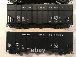 HO Athearn RTR Atlantic Coast Line 40' Ribbed Wood Chip Hopper Set (4-Pack) ACL