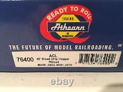 HO Athearn RTR Atlantic Coast Line 40' Ribbed Wood Chip Hopper Set (4-Pack) ACL