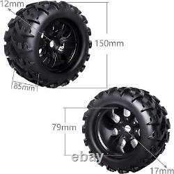 High-Performance Pre-Glued RC Monster Truck Tires Set For 1/8 & 1/10 Scale