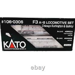 KATO 106-0306 F3 Locomotive Set Chicago Burlington Quincy 9960A 9960B N Scale