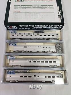 Kato 106-1502 N Scale Santa Fe Corrugated 4-Car Passenger (Set A) New