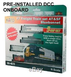 Kato N Scale F7 Freight Train Set AT&SF Bluebonnet with Ready to Run DCC