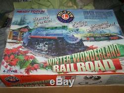Lionel Train Set Winter Wonderland Rail Road Ready To Run Large 40x60 Oval Track