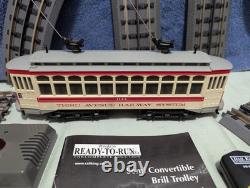 MTH, 3rd avenue railway, 1144, Brill Semi Convertible Trolley Train, lighted, sound