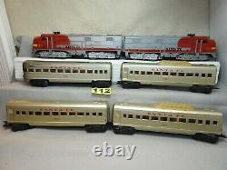 Marx O Scale 6 Piece Santa Fe Diesel Locomotive Passenger Car Set Ready To Run