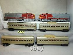 Marx O Scale 6 Piece Santa Fe Diesel Locomotive Passenger Car Set Ready To Run