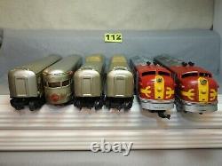 Marx O Scale 6 Piece Santa Fe Diesel Locomotive Passenger Car Set Ready To Run