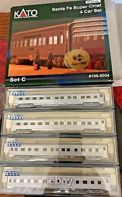 SANTA FE SUPER CHIEF 4 car ADD-ON set C N Scale -KATO NEW RTR OOP RARE
