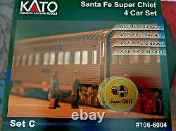 SANTA FE SUPER CHIEF 4 car ADD-ON set C N Scale -KATO NEW RTR OOP RARE