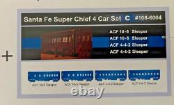 SANTA FE SUPER CHIEF 4 car ADD-ON set C N Scale -KATO NEW RTR OOP RARE