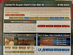 SANTA FE SUPER CHIEF 4 car ADD-ON set C N Scale -KATO NEW RTR OOP RARE