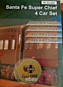 SANTA FE SUPER CHIEF 4 car ADD-ON set C N Scale -KATO NEW RTR OOP RARE