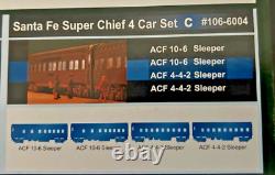 SANTA FE SUPER CHIEF 4 car ADD-ON set C N Scale -KATO NEW RTR OOP RARE