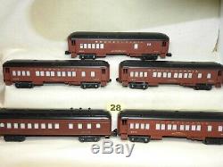 Set Of Five Lionel O Scale Pennsylvania Lighted Passenger Cars Ready To Run