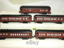 Set Of Five Lionel O Scale Pennsylvania Lighted Passenger Cars Ready To Run