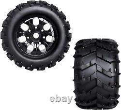 Set of Four 1/8 Scale Pre-Glued RC Monster Truck Wheels 17mm Hex Compatible