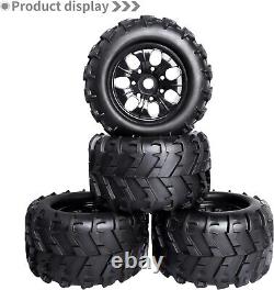 Set of Four 1/8 Scale Pre-Glued RC Monster Truck Wheels 17mm Hex Compatible