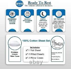 Split King Sheets- 5 Piece Adjustable Split Sheets- 100% Egyptian Cotton- 400