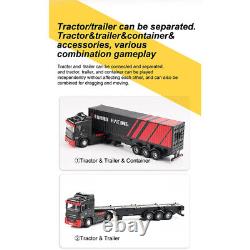 Turbo Racing 1/76 Mini RC Semi Trailer Truck RTR EP Black Full Set #C50-Black