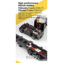 Turbo Racing 1/76 Mini RC Semi Trailer Truck RTR EP Black Full Set #C50-Black
