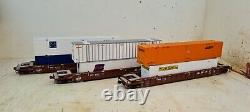 Walthers double stack 53 well cars with cocontainers 3 car set BNSF #211617