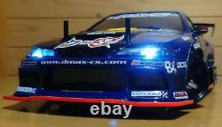 1 D-MAX Carrosserie Masashi Yokoi S15 avec LED et ensemble complet 2 Dripache Supra RTR blanc
