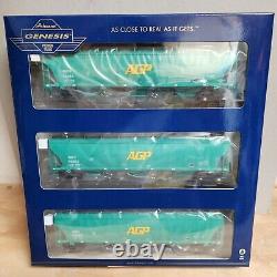 Athearn Genesis AG PROCESSING RR Trinity Covered Hopper 3 CAR SET ATH G97157 HO	<br/>
  
 	 <br/>   Traduction en français: Ensemble de 3 wagons trémies couverts Trinity de la compagnie AG PROCESSING RR par Athearn Genesis, référence ATH G97157 en échelle HO.