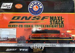 DIFFICILE À TROUVER 2014 Lionel 6-30211 Ensemble de Fret Maxi-Stack Diesel BNSF ENSEMBLE COMPLET