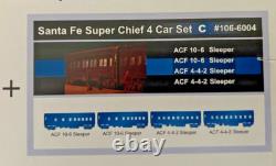 ENSEMBLE D'AJOUT DE 4 VOITURES SANTA FE SUPER CHIEF Échelle N - KATO NOUVEAU RTR RARE OOP