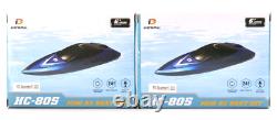 Ensemble de 2 Mini Bateaux RC, Imperméables, Télécommande 2,4GHz, Jouet Cadeau Parent-Enfant