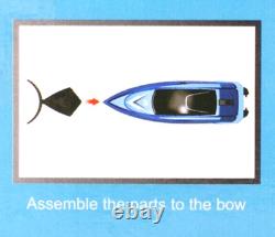 Ensemble de 2 Mini Bateaux RC, Imperméables, Télécommande 2,4GHz, Jouet Cadeau Parent-Enfant