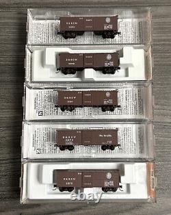 Ensemble de 5 wagons de marchandises Micro Trains Nn3 RTR Denver & Rio Grande Western d'occasion