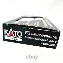 Ensemble de locomotives KATO 106-0306 F3 Chicago Burlington Quincy 9960A 9960B à l'échelle N