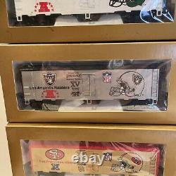 Ensemble de train Mantua Super Bowl Express prêt à rouler, certifié NFL, première édition, neuf dans sa boîte.