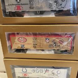 Ensemble de train Mantua Super Bowl Express prêt à rouler, certifié NFL, première édition, neuf dans sa boîte.