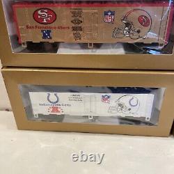 Ensemble de train Mantua Super Bowl Express prêt à rouler, certifié NFL, première édition, neuf dans sa boîte.