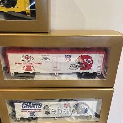 Ensemble de train Mantua Super Bowl Express prêt à rouler, certifié NFL, première édition, neuf dans sa boîte.