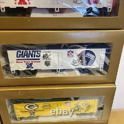 Ensemble de train Mantua Super Bowl Express prêt à rouler, certifié NFL, première édition, neuf dans sa boîte.