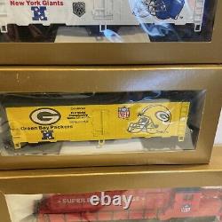 Ensemble de train Mantua Super Bowl Express prêt à rouler, certifié NFL, première édition, neuf dans sa boîte.