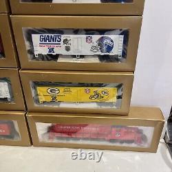 Ensemble de train Mantua Super Bowl Express prêt à rouler, certifié NFL, première édition, neuf dans sa boîte.