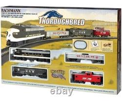 Ensemble de train électrique Bachmann Thoroughbred prêt à fonctionner à l'échelle HO en noir/rouge
