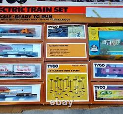 Ensemble de train électrique Tyco HO Scale prêt à rouler Diesel Freight Santa Fe Vintage