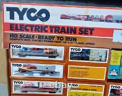 Ensemble de train électrique Tyco HO Scale prêt à rouler Diesel Freight Santa Fe Vintage
