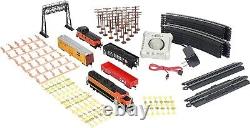 Ensemble de train électrique complet de 130 pièces prêt à rouler avec figurines EMD GP40